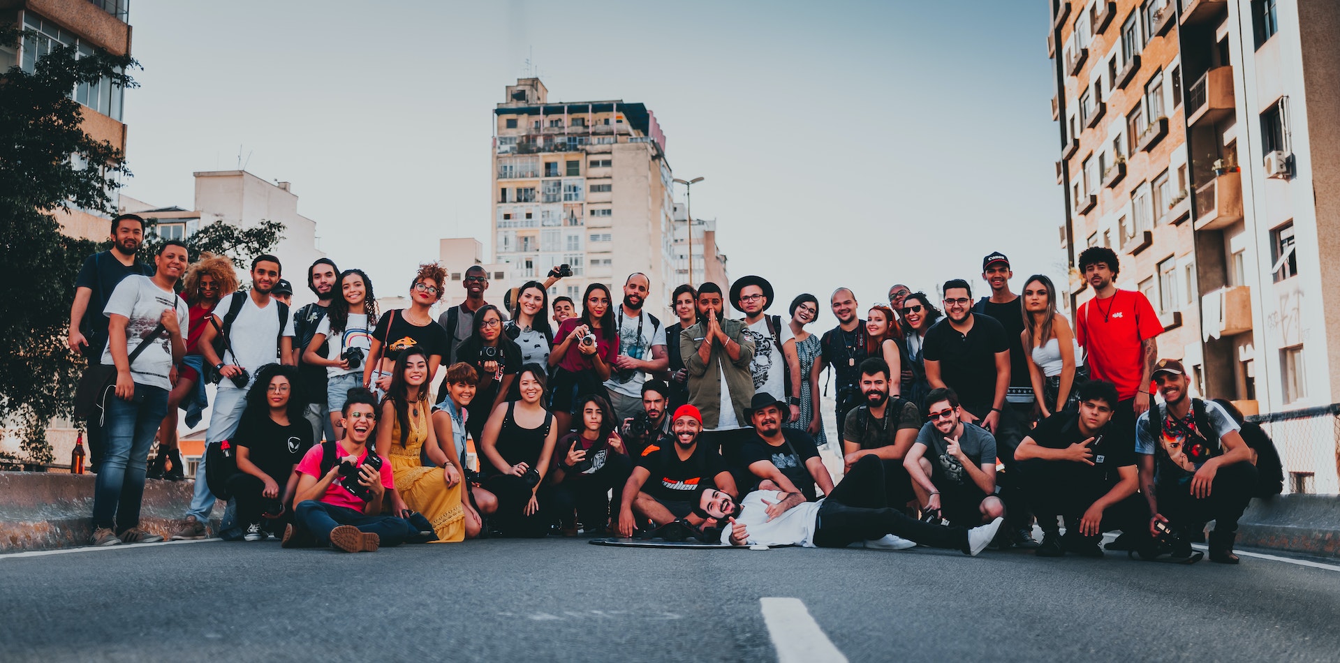 Group urban portrait